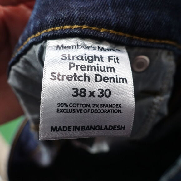 NWT MEMBER'S MARK STRAIGHT FIT PREMIUM STRETCH DENIM JEANS MENS 38X30 NEW! - Picture 10 of 10